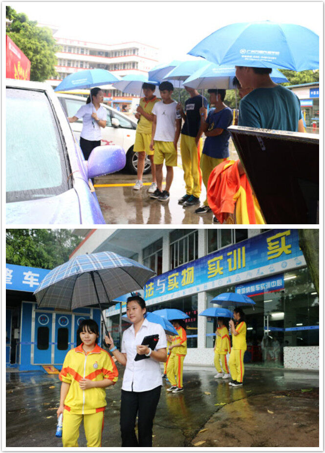 参观校园，就算大雨也阻挡不了热切的心情